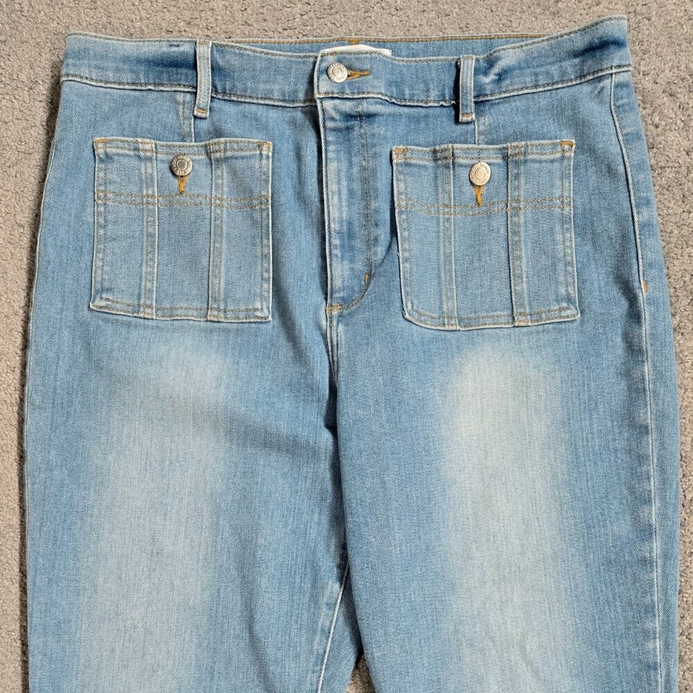 LOFT Patch Pocket Kick Crop Jeans in Bright Vintage Light Wash Retro Look 765053 - Picture 5 of 12